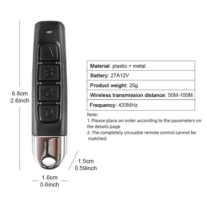 NEW%20Mini%20Remote%20Control%20for%20Electric%20Gate/Garage%20Door%20Strong%20Signal%20433MHz%20Universal%20Rolling%20Code%20Durable%20for%20Daily%20Use%20-%20Image%206