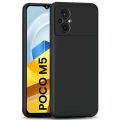 Poco M5 Silicone Back Cover with Soft Cloth Inside. 