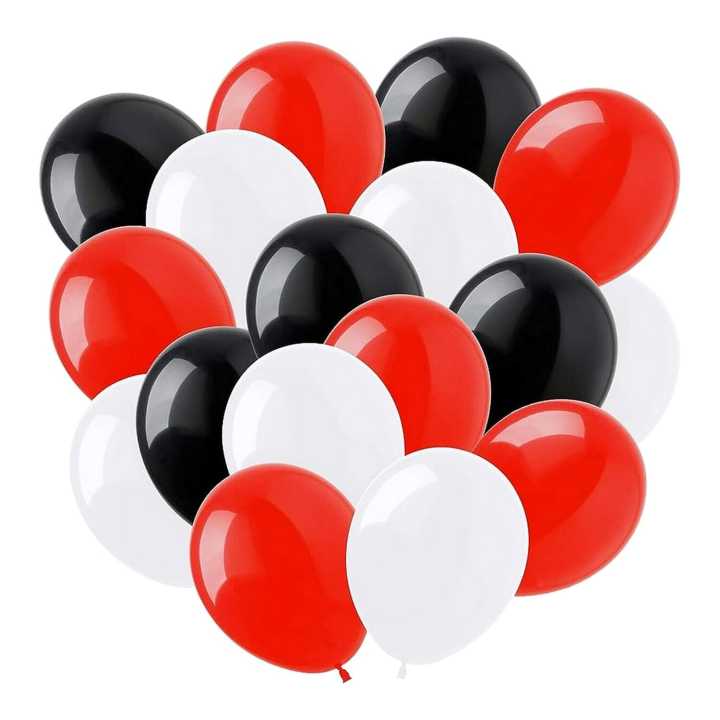 Red , Black & White mixed Pastel Balloons - 50 Pcs | Daraz.com.np