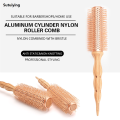 Sutuiying Professional Wood Round Curly Combs For Women Hairdressing Massage Fashion Brush Salon Barber Aluminum Tube Hair Styling Comb New Type. 