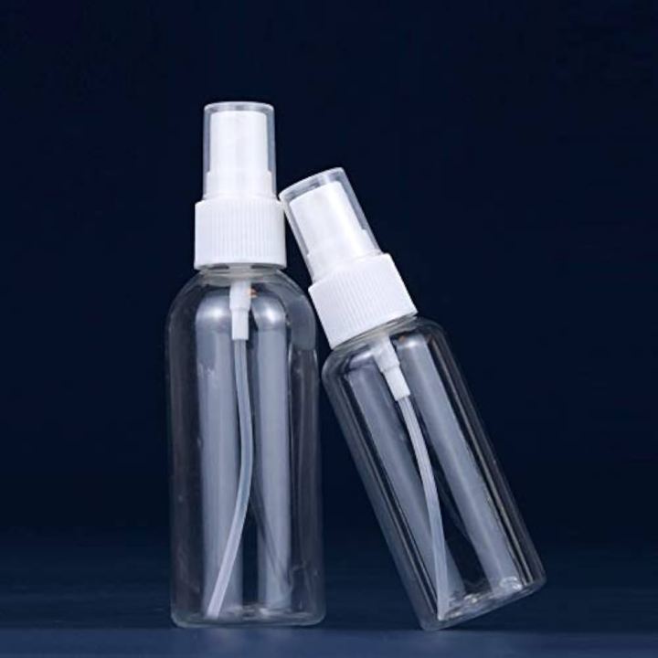 100 Ml And 50Ml Empty Pet Bottle With Mist Spray Pump, Atomizer Refillable Fine Mist for Travel Beauty Makeup And Others (Pack of 2 pcs)