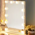 Led 10 Bulbs Lighted Makeup Mirror 3 Color Modes USB Port Touch Control  (Mirror Not Included). 