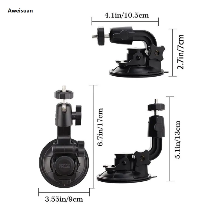 Aweisuan%209CM%20Car%20Suction%20Cup%20Universal%20Phone%20Holder%20Adjustable%201/4%20Adapter%202025%20For%20GoPro%2013%2012%2011%2010%209%20Insta360%20Osmo%20Action%205%204%203%20Smart%20phone%20-%20Image%203