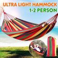 2-Person Camping Hammock | Portable Striped Swing for Traveling, Beach, Backyard (260*150 cm). 