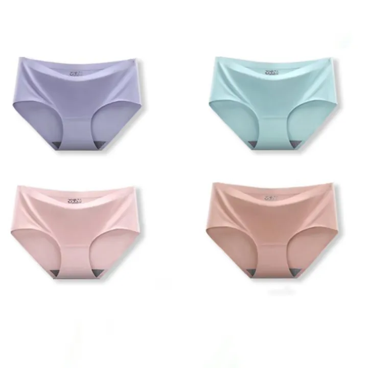 Pack%20of%204%20Antibacterial%20Ice%20Silk%20Seamless%20Panty%20for%20Women%20%7C%20Soft%20Stretchable%20Comfort%20Underwear%20-%20Image%203