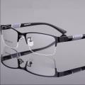 Anti Blue Reading Glasses Men Half-frame Glasses Business Style Male Eyeglasses For Old People Glasses With Grade +100~+400. 