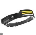 Triple Light Multi-Function Wave Induction XPE+COB Headlamp USB Rechargeable Strong Wide Range. 