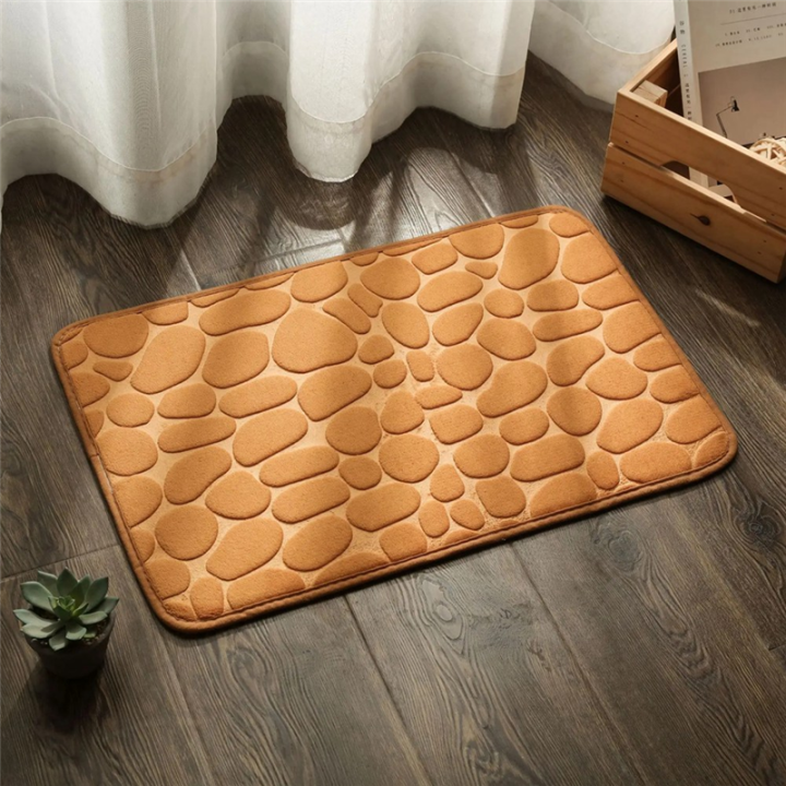 Bath%20Mat%20Cobblestone%20Bathroom%20Rugs%20Water%20Absorbent%20Bath%20Mats%20for%20Bathroom%20Machine%20Washable%20Bath%20Rugs(40X60cm,Khaki)%20Easy%20Install%20-%20Image%203