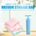 Pack of 5 Reusable Vacuum Storage Space Saver Bags with Travel Hand Pump for Clothes. 