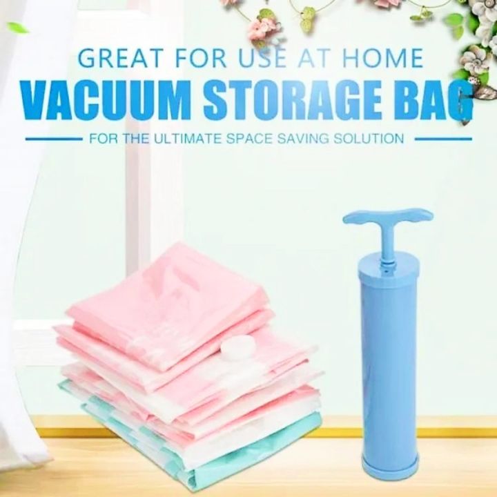 Pack%20of%205%20Reusable%20Vacuum%20Storage%20Space%20Saver%20Bags%20with%20Travel%20Hand%20Pump%20for%20Clothes%20-%20Image%202