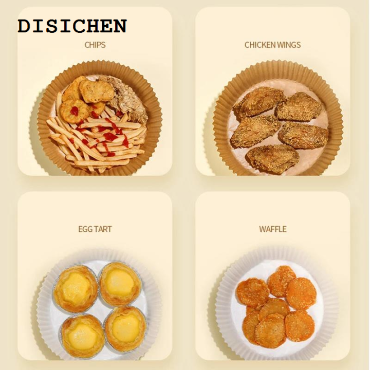 DISICHEN%20New%2050pcs%20Air%20Frying%20Pan%20Disposable%20Wood%20Pulp%20Parchment%20Paper%20Cheese%20Cake%20Pad%20Air%20Frying%20Pan%20Baking%20Paper%20Air%20Frying%20Pan%20Accessories%20-%20Image%202