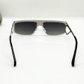 New Elegant Black Rectangle Men Sunglasses with Silver Frame and Gradient Lens - Fashion Eyewear Accessory. 