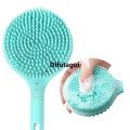 Difutagui 1Pc Silicone Long Handle Bath Brush Double-Sided Shower Exfoliating Sales promotion Brush Body Scrub Back Massage Brushes Bathroom Accessories. 