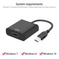 USB To HDMI Adapter USB 3.0 / 2.0 To HDMI 1080P Full HD Video Audio Multi Monitor Converter Adaptor. 