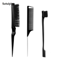 Sutuiying 3PCS Hair Brush Set,Hair Styling Comb Including Dual Sided Edge New style Brush Rat Tail Comb and Teasing Comb for Women Girl Barber. 