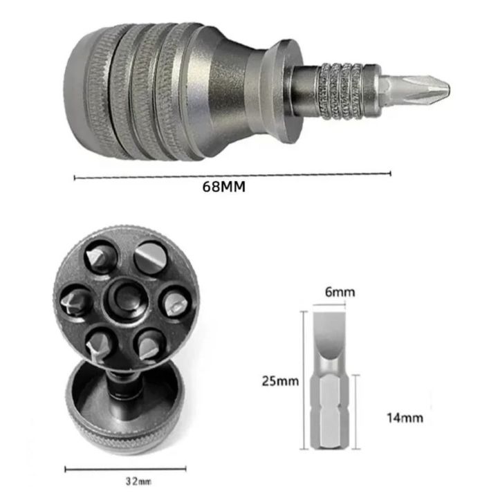 Portable%207%20in%201%20Screwdriver%20Multifunctional%201/4%20Inch%20Torx%20Screw%20Driver%20Bit%20Mini%20Repair%20Tools%20Tool%20Kit%20-%20Image%202