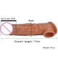 Reusable Condom Sleeve Silicone Penis Sleeve Penis Extension Enlargement Sleeve Crystal Elastic Sleeve For Men. 