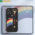 UCUC for Realme 9 Pro / OnePlus Nord CE 2 Lite 5G Back Cover With Wristband Rainbow Colorful Soft Silicone Phone Cases. 