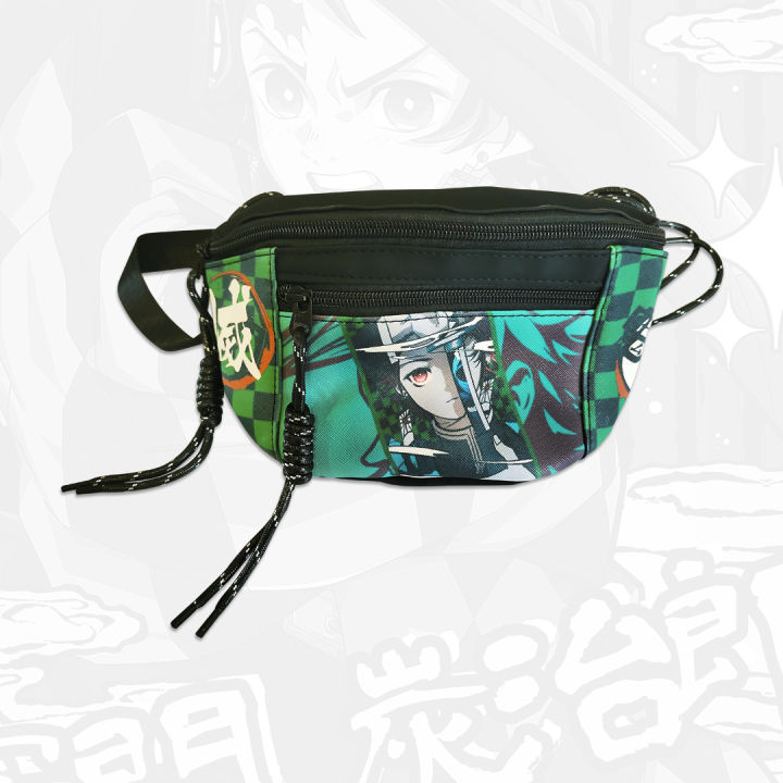 Demon Slayer Anime Tanjiro Themed Cross Body Multi Function Fanny Pack Anime Bag For Unisex
