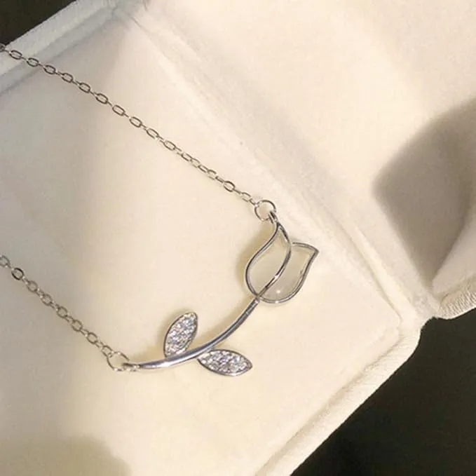 1%20Pcs%20Silver%20Plated%20Opal%20Zircon%20Tulip%20Flower%20Charm%20Pendant%20Necklace%20For%20Women%20Girls%20Jewelry%20Choker%20-%20Cute%20Tulip%20Flower%20Silver%20Necklace%20(Best%20Gift%20Ever)%20-%20Image%203