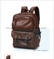 zipper Bag of PU Leather Smart Laptop and Casual Backpack Look Smart. 