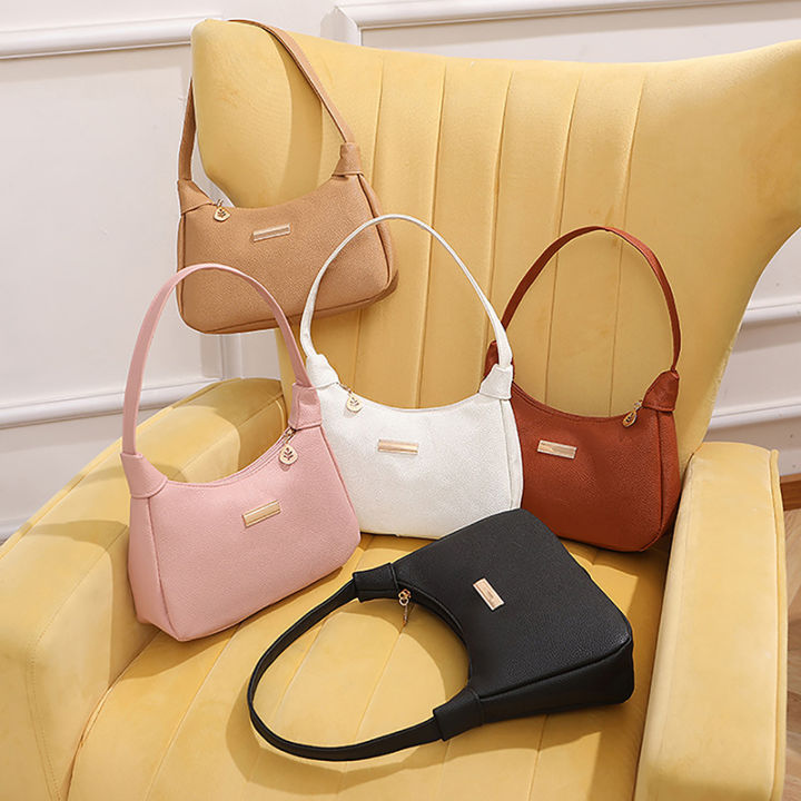 Lichee Leather Women Shoulder Bag Retro Solid Color Hobos Handbags Leisure Underarm Armpit Bag Fashion Exquisite Shopping Bag Cologo