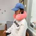 Soft Camel Hump Design Travel Neck Pillow U-Shaped Embroidered Neck Cushion PP Cotton Healthcare Airplane Car Pillow For Office Naps and Travel. 