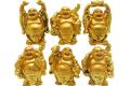 Laughing Buddha 6 Pcs Set Vastu Feng Shui Golden Set. 