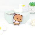 Mobile Phone Bag Keychain Acrylic Super Cute Couple Keychain Cartoon Animal Bubu Dudu Panda Bear Keyring Kawaii Sweet Cute Cartoon Bubu Dudu Key Chain Car Keyring. 