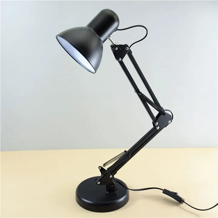YCLZNB Wrought Iron Desk Lamp with E27 Bulb Socket and Key Switch ...