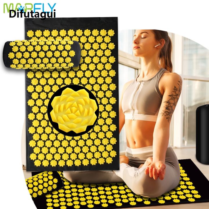 Difutagui Fifty percent discount Acupressure Mat Kuznetsov's Applicator Yoga Mats Cushion Sensi Massage Body Pillow Foot Massager Mat With Needle Fitness Pilates