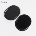 Sutuiying 1pcs silicone comb palm portable scalp massage black New style hair care travel portable brush hair styling tool. 