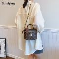 Sutuiying 2024 Vintage Girls Shoulder Bag Handbag Printing Ladies Fashion 2025 Crossbody Small Square Bag Simple Chain Girls Cosmetic Bag. 