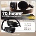 GoBoult Q Over Ear Bluetooth Headphones with 70H Playtime, 40mm Bass Drivers, Zen™ ENC Mic, Type-C Fast Charging, 4 EQ Modes, Bluetooth 5.4, AUX Option, IPX5 Wireless Headphones (Black). 