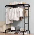 Coat Rack And Clothes Hanger Stand With Side Hooks And Bottom Shelves (Requires Self Assembly) - Clothes Hangers  Cloth Stand, Cloth Rack. 