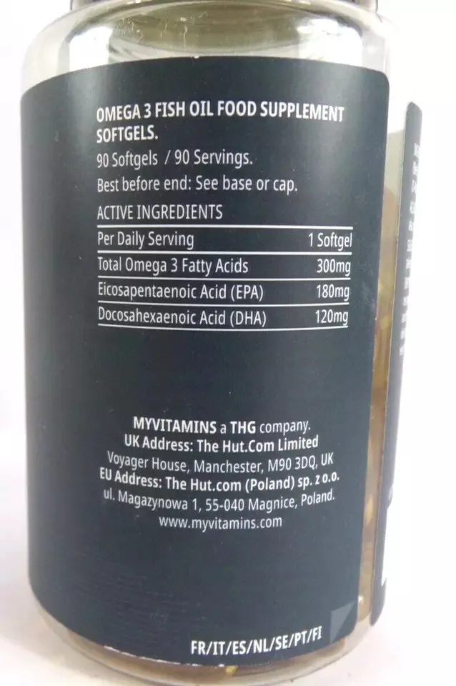 MyVitamins Omega Fish Oil 250 Softgel Capsules EPA 180Mg DHA