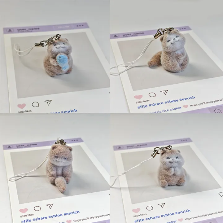 Lovely%203D%20Flocked%20Otter%20Pendant%20Keychain%20Cute%20Cartoon%20Backpack%20Charm%20Fashion%20Animal%20Keyring%20Bag%20Hanging%20Decoration%20Accessories%207DD%20-%20Image%202
