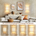 Rechargeable Wall Sconce Magnetic Wireless Lamp Set Kit RGB Colors Dimmable with Fabric Linen Shade and Remote, Lighting 2Pcs. 