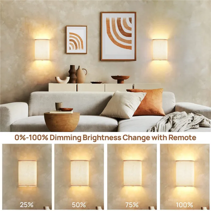 Rechargeable%20Wall%20Sconce%20Magnetic%20Wireless%20Lamp%20Set%20Kit%20RGB%20Colors%20Dimmable%20with%20Fabric%20Linen%20Shade%20and%20Remote,%20Lighting%202Pcs%20-%20Image%207