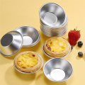 25 Pack Egg Tart Mold Egg Tart Cup Egg Tart Base, Round Resuable Nonstick (Aluminum) Easy to Use Silver. 