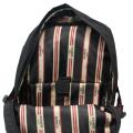 Black/Red Printed Flap Backpack (Unisex) - 27. 
