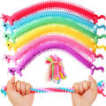 5Pcs Fidget Worm Noodle Stretch String Kawaii Unicorn Party Favors For Kids Autism Sensory Toys Juguetes Antiestrés Para Niños. 
