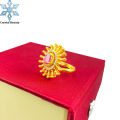 Gold Plated Panchadhatu Sun Shaped White Stone Jewellery Set With 2 Earrings, 1 Necklace And 1 Free Size Ring For Women. 