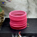 Rose Pink / Gajri Velvet Bangles For Women- 2 dozens (24pcs). 