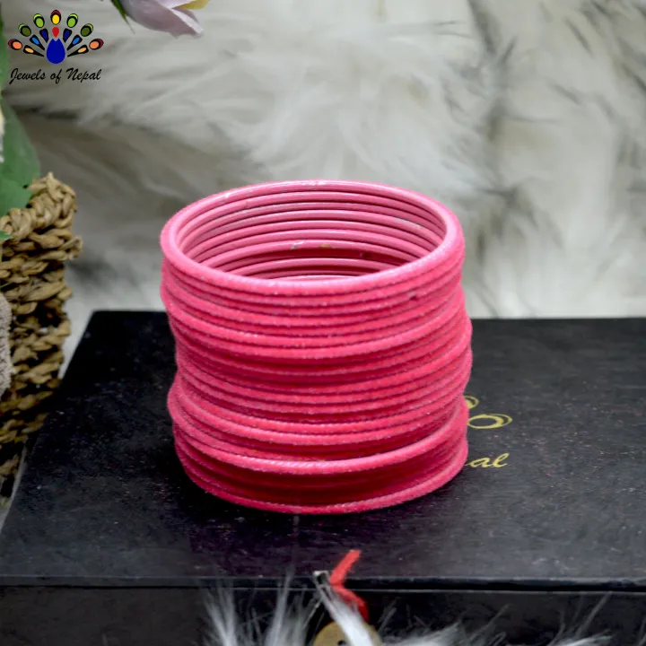 Rose%20Pink%20/%20Gajri%20Velvet%20Bangles%20For%20Women-%202%20dozens%20(24pcs)%20-%20Image%203
