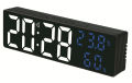 Digital Alarm Wall Clock (White) Led Rectangular Mirror Snooze Temperature Date Display DS-3818L || Perfection in the measurement of time, temperature and humidity || Sold By Watch House. 