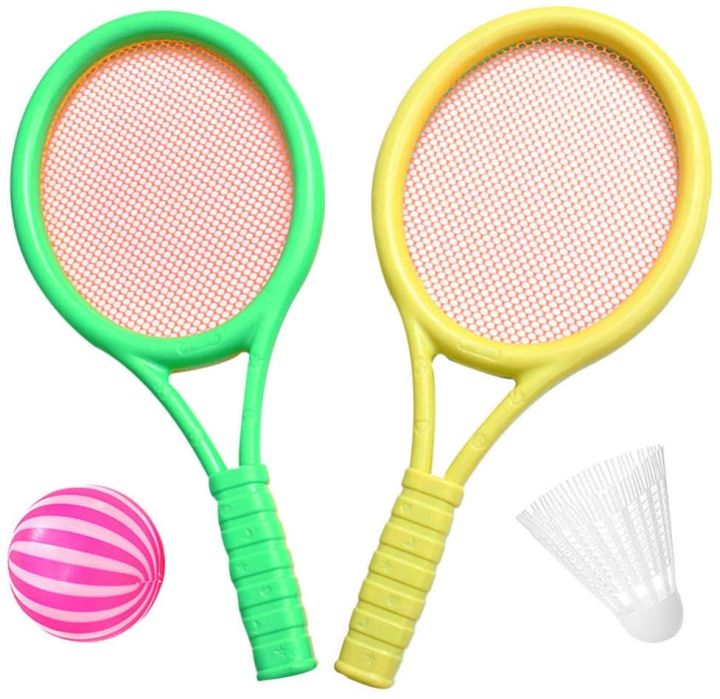 Plastic Badminton Tennis Racket Toy Set with 1 Ball And Cock Exercise Toy Children Outdoor Sports Toys - 37cm
