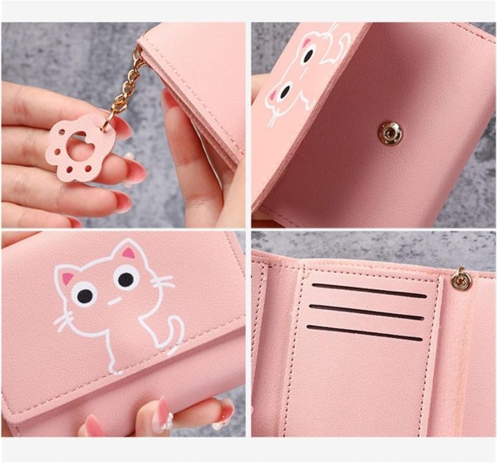 1 Piece Kitty Short Wallet Leather Small Purse/ Money Bag For Girls