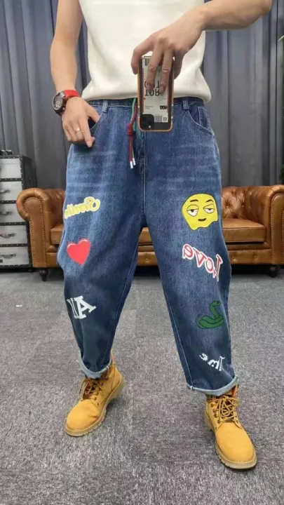 I%20Instyle%20Nepal%20I%209922%20Emoji%20Printed%20Tapered%20Baggy%20Jeans%20Fashion%20%7C%20Pants%20For%20Men%20-%20Image%202