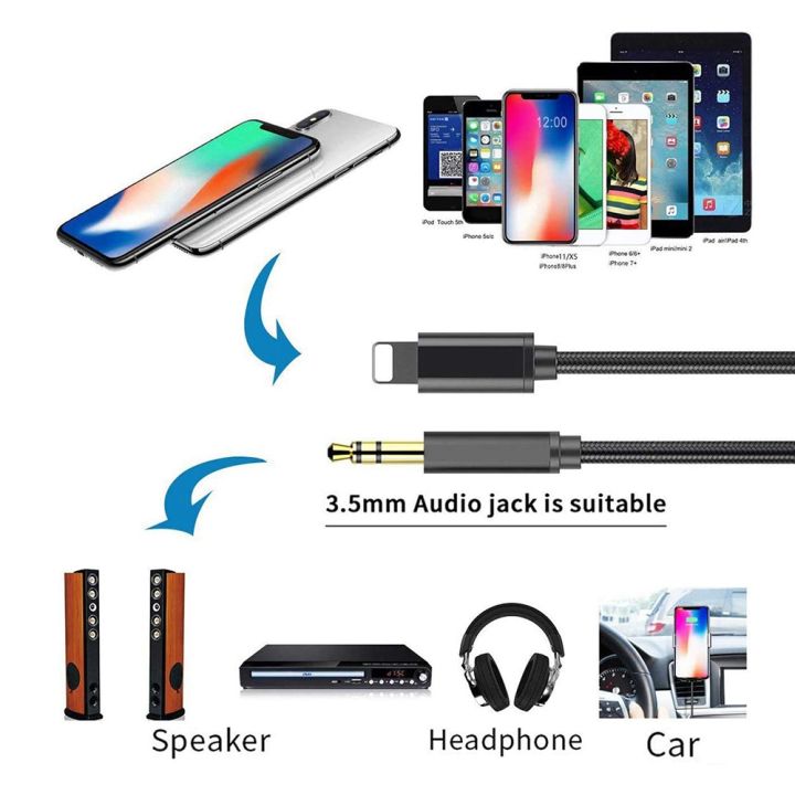 Audio Rope Iphone SSD Portable Premium 3.5AUX Car Audio Cable iPhone Adaptable Cable AUX ...